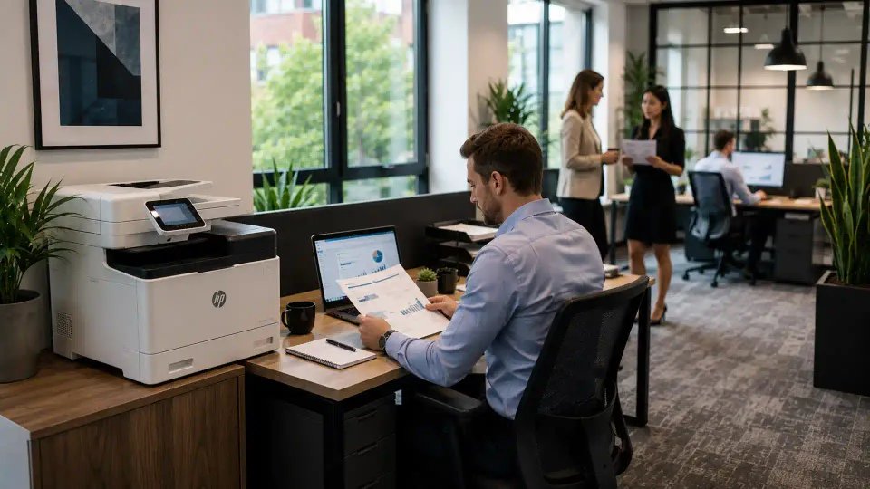 Keighley office staff using a leased printer
